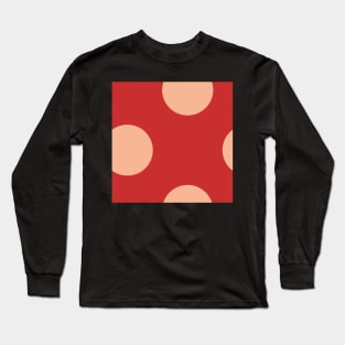 minimalist polka dot in vibrant bold red and blush, classic graphic pattern Long Sleeve T-Shirt